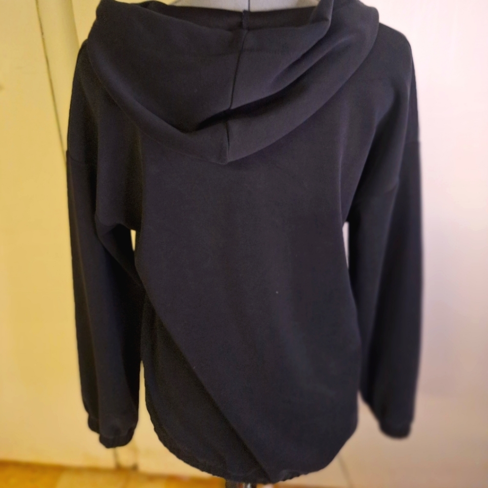Orange Kiss Black Sweatshirt W/Butterfly, Hooded with Tie. Size Med - Picture 6 of 9